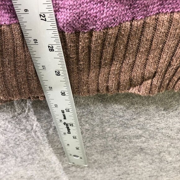Gap Relaxed Cardigan Womens L Purple Brown Striped V-Neck Button Front Alpaca - Picture 9 of 9